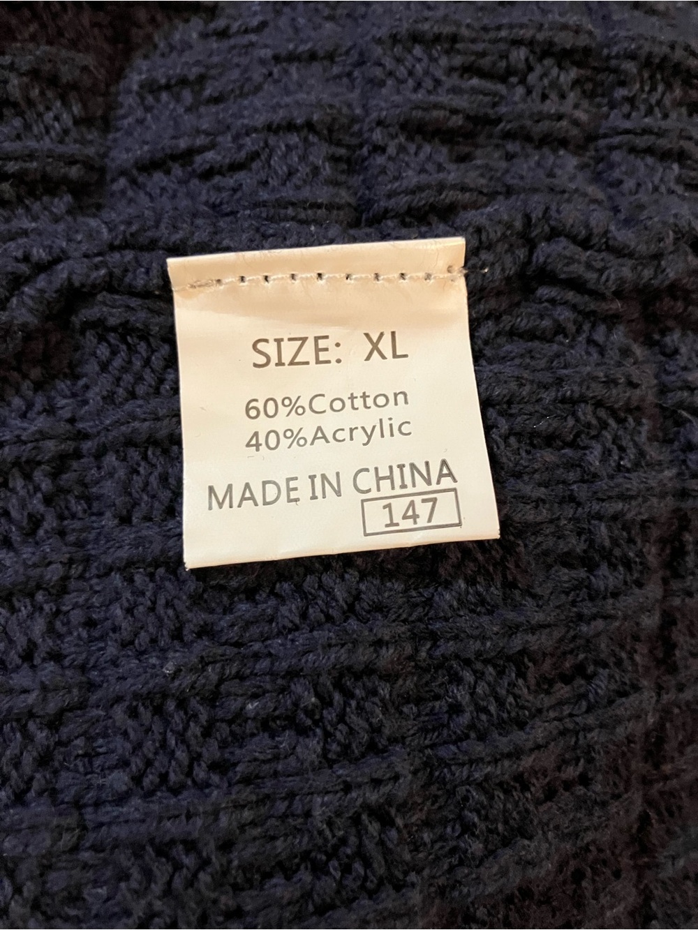 Dokotoo XL Navy Blue Waffle Knit Button Front Cardigan Sweater - Picture 8 of 9